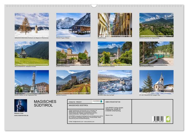 Produktbild: MAGISCHES S&Uuml;DTIROL (Wandkalender 2026 DIN A2 quer), CALVENDO Monatskalender
