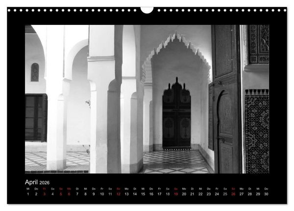Produktbild: Marokko - Nostalgie in schwarz-weiss (Wandkalender 2026 DIN A3 quer), CALVENDO Monatskalender