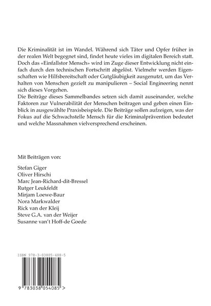 Produktbild: Schwachstelle Mensch &ndash; Pr&auml;vention gegen alte und neue Formen der Kriminalit&auml;t