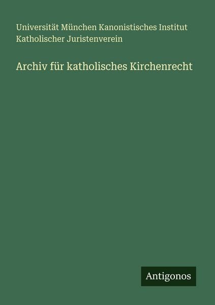 Produktbild: Archiv f&uuml;r katholisches Kirchenrecht