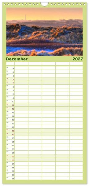 Produktbild: Familienplaner 2027 - Sehnsucht D&auml;nemark - Danmark mit 5 Spalten (Wandkalender, 21 x 45 cm) CALVENDO