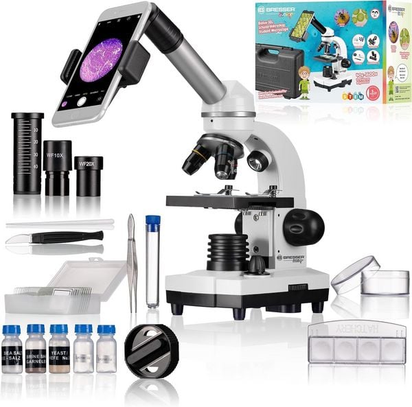 Produktbild: Bresser Junior 12632 - Sch&uuml;ler-Mikroskop Biolux SEL 40x-1.600x Vergr&ouml;&szlig;erung, mit Zubeh&ouml;r und Hartschalenkoffer