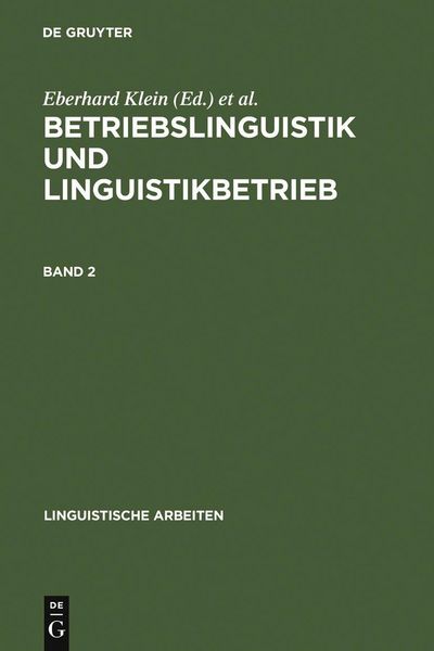 Produktbild: Betriebslinguistik und Linguistikbetrieb