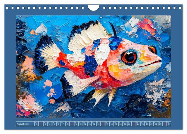 Produktbild: Bunte Fische im &Ouml;lgem&auml;lde-Stil. Zuhause in den Meerestiefen (Wandkalender 2026 DIN A4 quer), CALVENDO Monatskalender