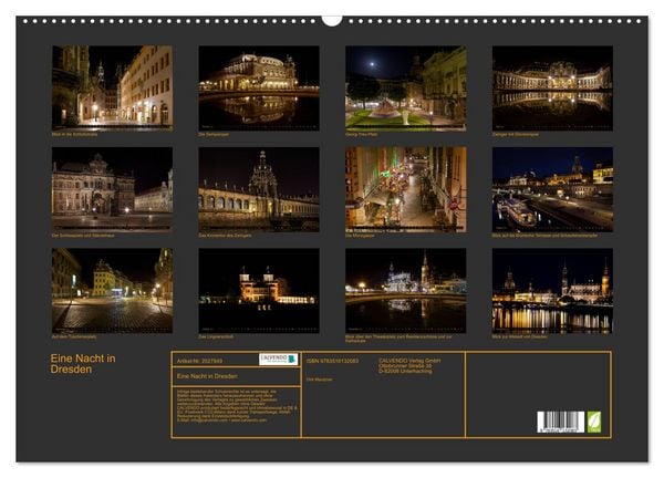 Produktbild: Eine Nacht in Dresden (Wandkalender 2026 DIN A2 quer), CALVENDO Monatskalender
