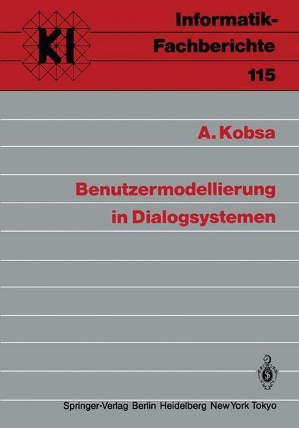 Produktbild: Benutzermodellierung in Dialogsystemen