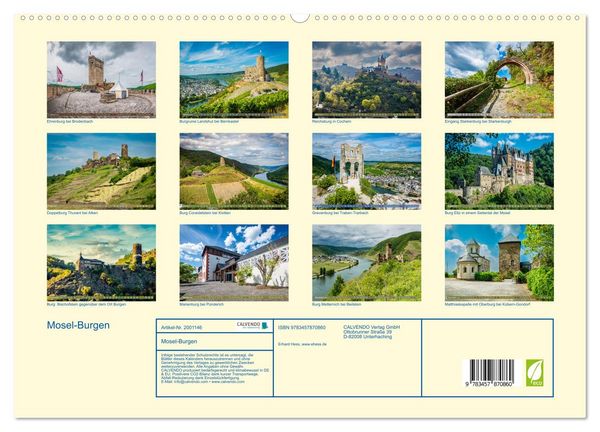 Produktbild: Mosel-Burgen (hochwertiger Premium Wandkalender 2026 DIN A2 quer), Kunstdruck in Hochglanz