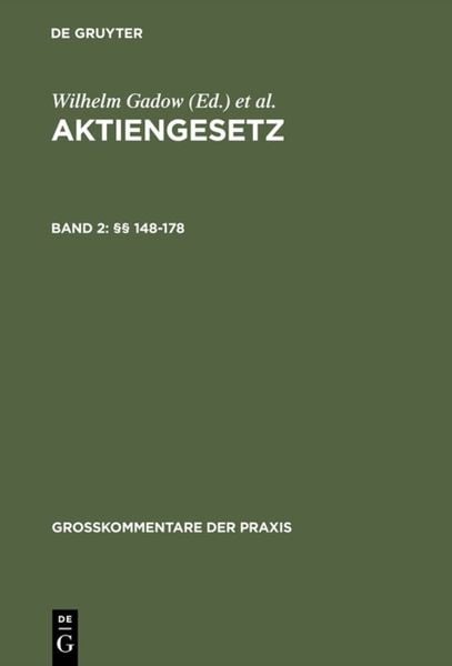 Produktbild: Aktiengesetz / &sect;&sect; 148&ndash;178