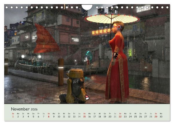 Produktbild: Science Fiction Cyberpunk (Wandkalender 2026 DIN A4 quer), CALVENDO Monatskalender