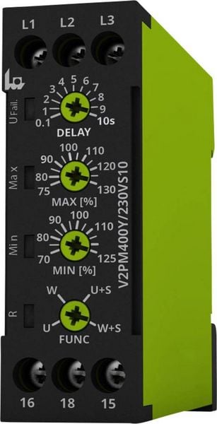 Produktbild: Tele &Uuml;berwachungsrelais 230 - 400 V/AC 1 Wechsler V2PM400Y/230VS10 1St.