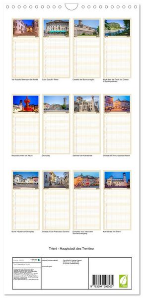 Produktbild: Familienplaner 2027 - Trient - Hauptstadt des Trentino mit 5 Spalten (Wandkalender, 21 x 45 cm) CALVENDO