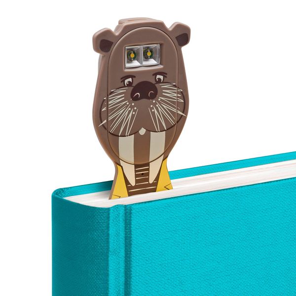 Produktbild: Flexilight Pals RC (Walross) - wiederaufladbares Leselicht - 2 in 1 Leselampe & Lesezeichen - LED Leselicht - Geschenk für Leser, Buchliebhaber - Deut