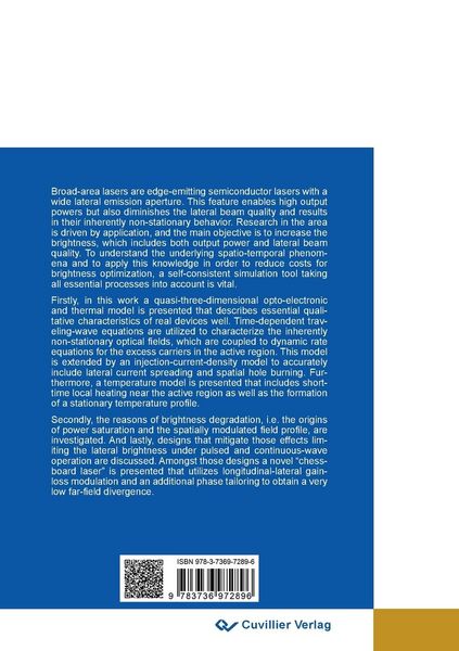 Produktbild: Analysis of Spatio-Temporal Phenomena in High-Brightness Diode Lasers using Numerical Simulations