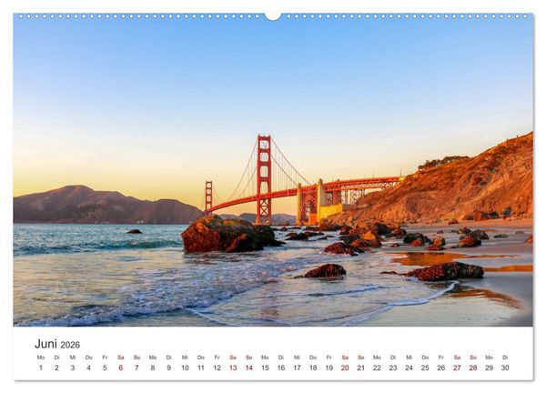 Produktbild: San Francisco - Die Heimat der Golden Gate Bridge. (hochwertiger Premium Wandkalender 2026 DIN A2 quer), Kunstdruck in Hochglanz