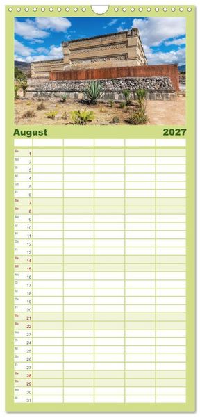 Produktbild: Familienplaner 2027 - Alte Kulturen Mittel- und S&uuml;damerikas: Versunkene Welten mit 5 Spalten (Wandkalender, 21 x 45 cm) CALVENDO