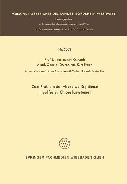 Produktbild: Zum Problem der Viruseiwei&szlig;synthese in zellfreien Chlorellasystemen