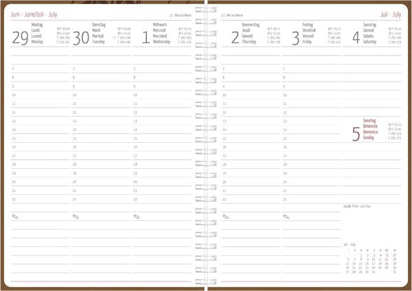 Produktbild: Wochenplaner Nature Line Malt Ringbuch 2027