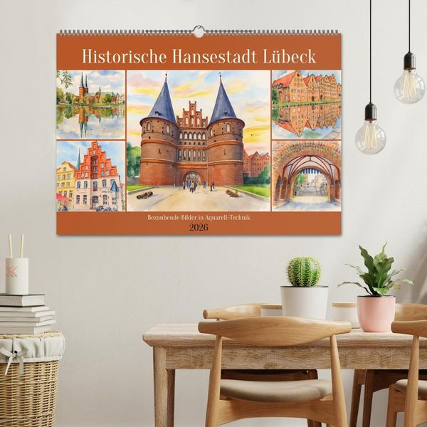 Produktbild: Historische Hansestadt L&uuml;beck (Wandkalender 2026 DIN A2 quer), CALVENDO Monatskalender