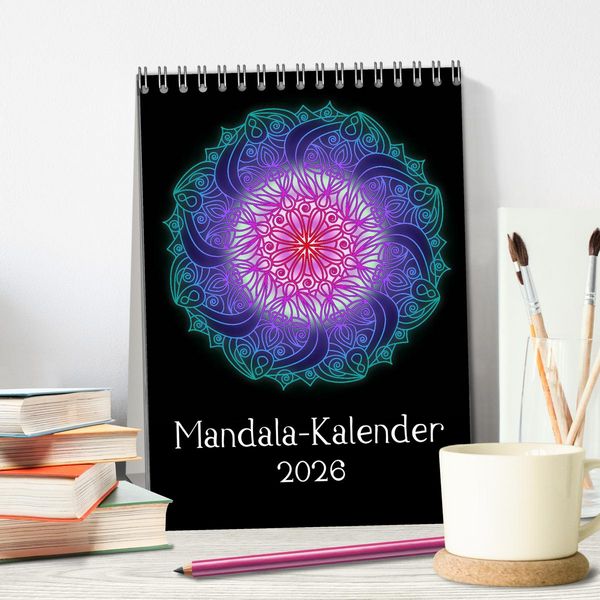Produktbild: Mandala-Kalender 2026 (Tischkalender 2026 DIN A5 hoch), CALVENDO Monatskalender