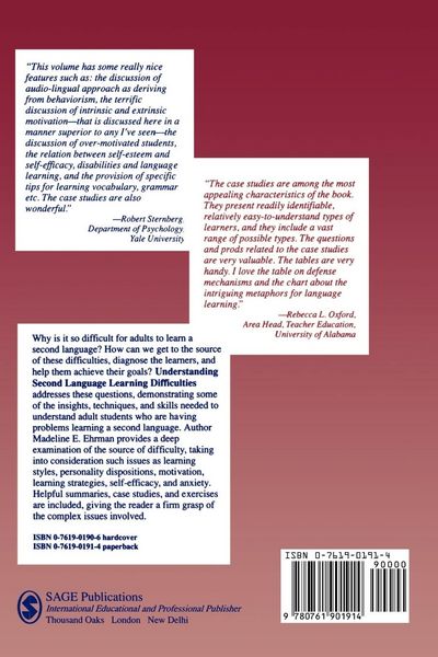 Produktbild: Understanding Second Language Learning Difficulties