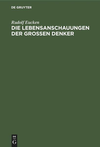 Produktbild: Die Lebensanschauungen der grossen Denker