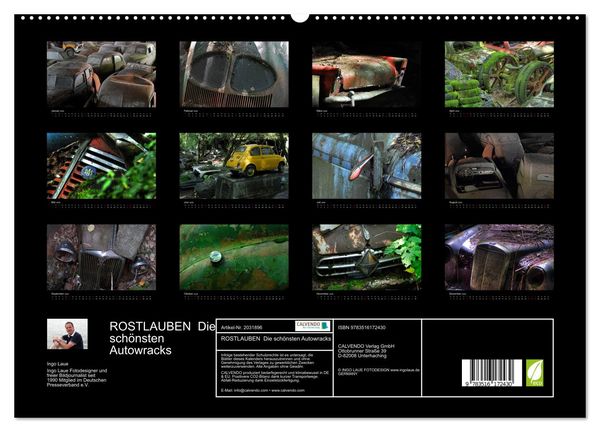 Produktbild: ROSTLAUBEN Die sch&ouml;nsten Autowracks (hochwertiger Premium Wandkalender 2026 DIN A2 quer), Kunstdruck in Hochglanz
