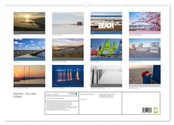Produktbild: Gr&ouml;mitz - Ein Jahr Urlaub (Wandkalender 2026 DIN A2 quer), CALVENDO Monatskalender