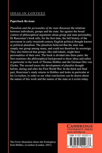 Produktbild: Pluralism and the Personality of the State