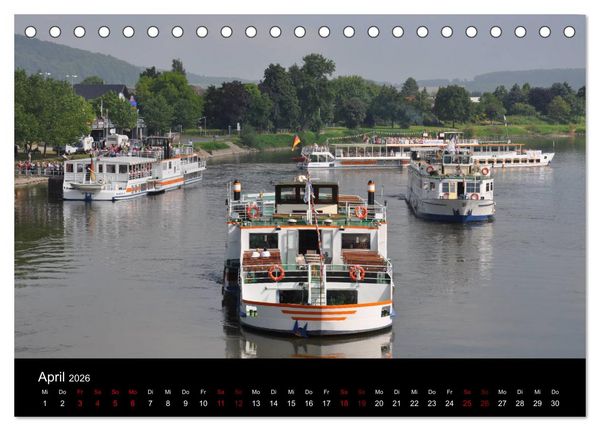 Produktbild: Schiffe auf der Oberweser (Tischkalender 2026 DIN A5 quer), CALVENDO Monatskalender