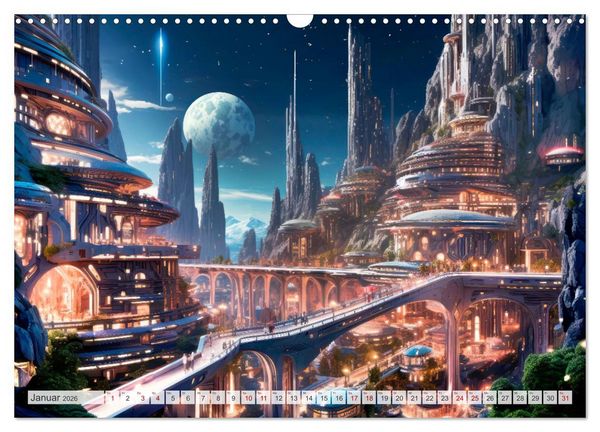 Produktbild: SCIENCE-FICTION Leben auf fernen Planeten (Wandkalender 2026 DIN A3 quer), CALVENDO Monatskalender