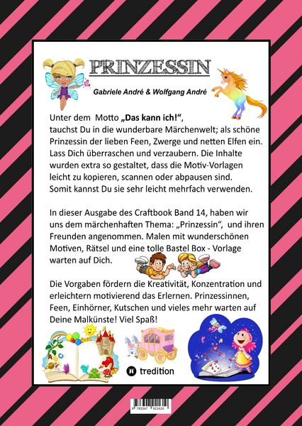 Produktbild: CRAFTBOOK - PRINZESSIN - KUTSCHE - EINHORN - PFERDE - SCHLOSS - FEEN - NIXEN - ELFEN - R&Auml;TSEL - MALEN - BASTELN