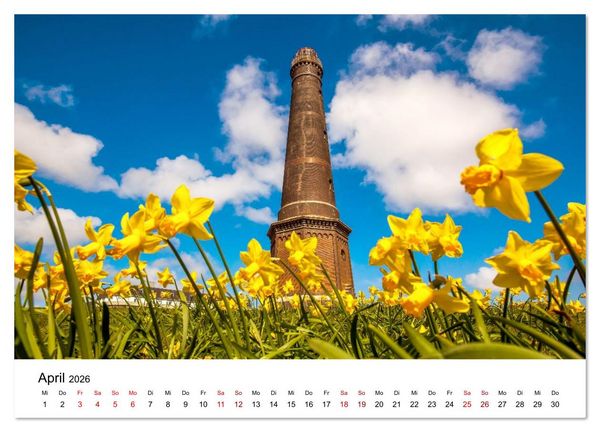 Produktbild: Insel Borkum - Ein Jahr zwischen Wind und Wellen (hochwertiger Premium Wandkalender 2026 DIN A2 quer), Kunstdruck in Hochglanz