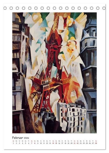 Produktbild: Eiffelturm - Robert Delaunay (Tischkalender 2026 DIN A5 hoch), CALVENDO Monatskalender
