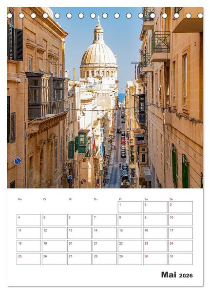 Produktbild: Valletta - K&uuml;stenstadt mit Charme (Tischkalender 2026 DIN A5 hoch), CALVENDO Monatskalender