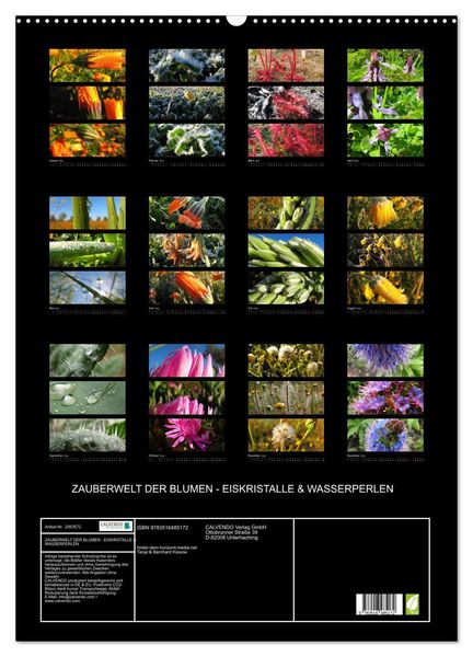 Produktbild: ZAUBERWELT DER BLUMEN - EISKRISTALLE & WASSERPERLEN (Wandkalender 2026 DIN A2 hoch), CALVENDO Monatskalender