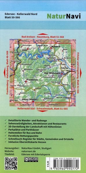 Produktbild: Edersee - Kellerwald Nord, Blatt 50-566, 1 : 25 000