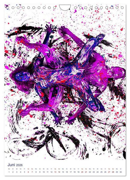 Produktbild: Farbakte - Action Paintings (Wandkalender 2026 DIN A4 hoch), CALVENDO Monatskalender