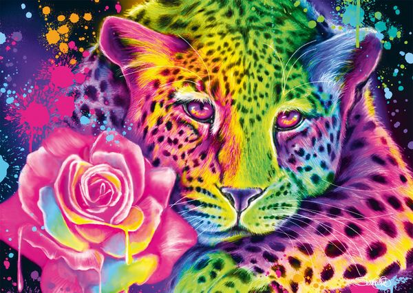 Produktbild: Neon Regenbogen-Leopard