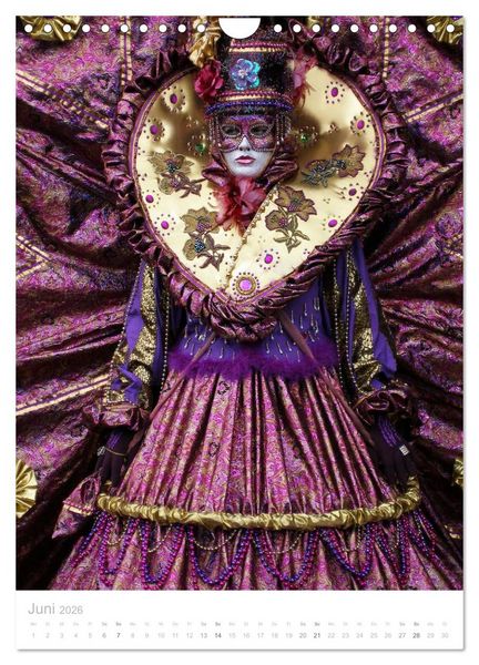 Produktbild: Masken der Sehnsucht - Karneval in Venedig (Wandkalender 2026 DIN A4 hoch), CALVENDO Monatskalender