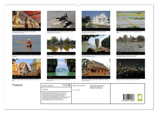 Produktbild: Thailand (hochwertiger Premium Wandkalender 2026 DIN A2 quer), Kunstdruck in Hochglanz