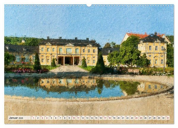 Produktbild: Gera gesehen mit Pinsel und &Ouml;l (hochwertiger Premium Wandkalender 2026 DIN A2 quer), Kunstdruck in Hochglanz