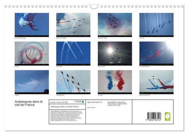 Produktbild: Arabesques dans le ciel de France (Calendrier mural 2026 DIN A3 vertical), CALVENDO calendrier mensuel