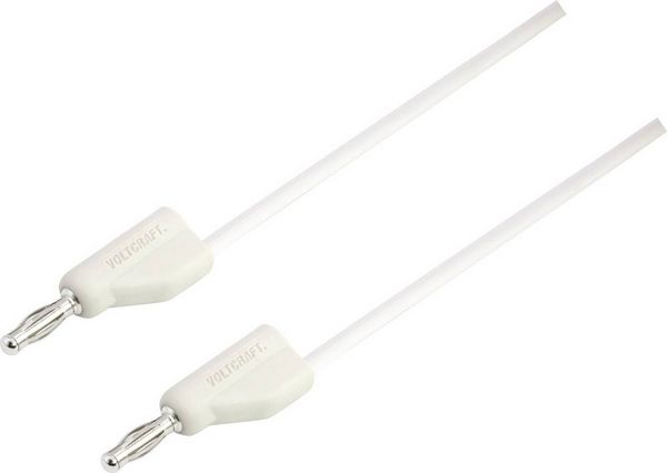 Produktbild: VOLTCRAFT MSB-300 Messleitung Lamellenstecker 4mm Silikon 1.00m Wei&szlig; 1St.