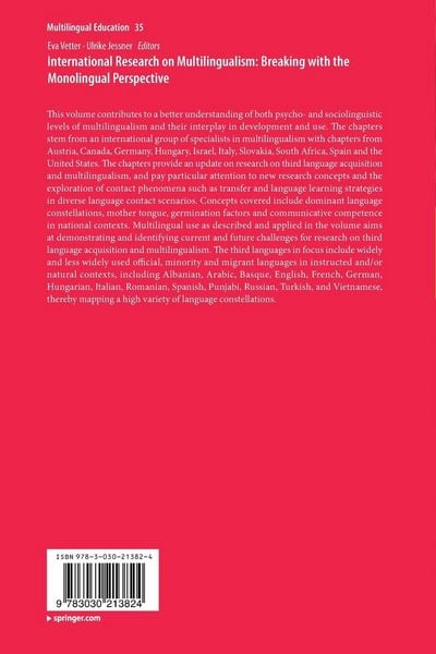 Produktbild: International Research on Multilingualism: Breaking with the Monolingual Perspective