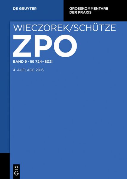 Produktbild: Zivilprozessordnung und Nebengesetze / &sect;&sect; 724-802l