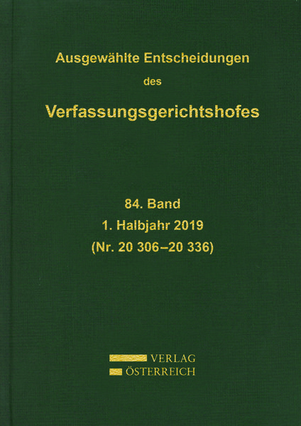 Produktbild: Ausgew&auml;hlte Entscheidungen des Verfassungsgerichtshofes