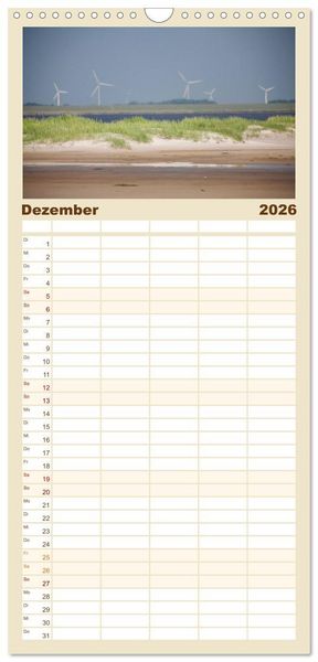 Produktbild: Familienplaner 2026 - Sankt Peter-Ording. Sonne - Strand - Meer mit 5 Spalten (Wandkalender, 21 x 45 cm) CALVENDO