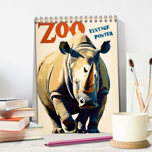 Produktbild: Zoo Vintage-Poster (Tischkalender 2026 DIN A5 hoch), CALVENDO Monatskalender