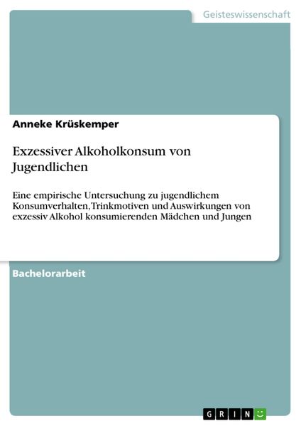 Produktbild: Exzessiver Alkoholkonsum von Jugendlichen