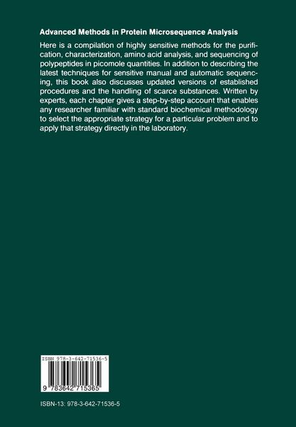 Produktbild: Advanced Methods in Protein Microsequence Analysis